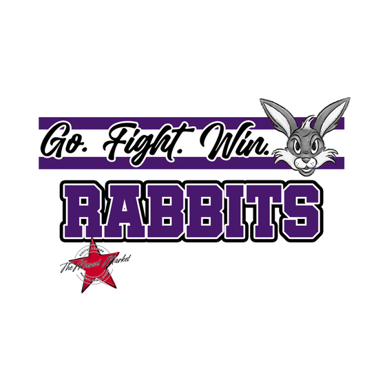 Rabbits Go Fight Win Mascot Lines-Purple