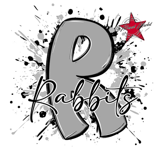 Rabbits Mascot Splatter-Grey