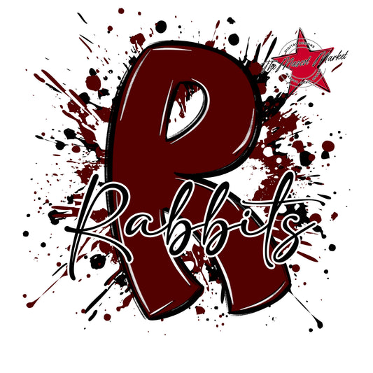 Rabbits Mascot Splatter-Maroon