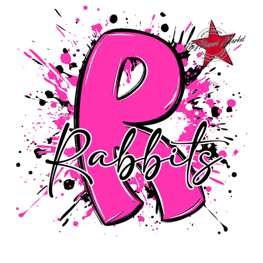 Rabbits Mascot Splatter-Pink