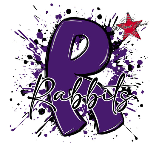 Rabbits Mascot Splatter-Purple