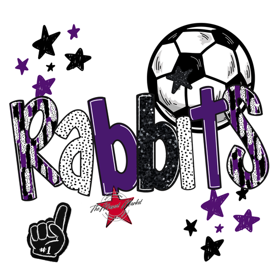 Rabbits Soccer Scrape-Purple