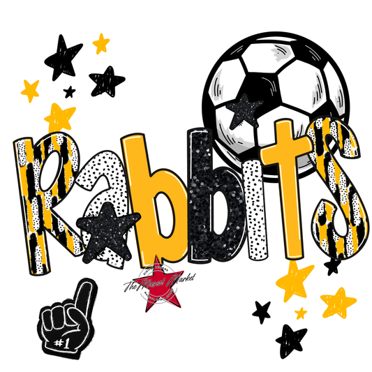 Rabbits Soccer Scrape-Yellow