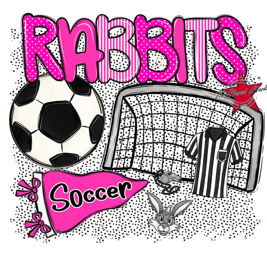 Rabbits Soccer Spirit-Pink
