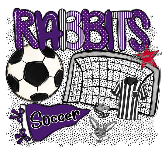 Rabbits Soccer Spirit-Purple