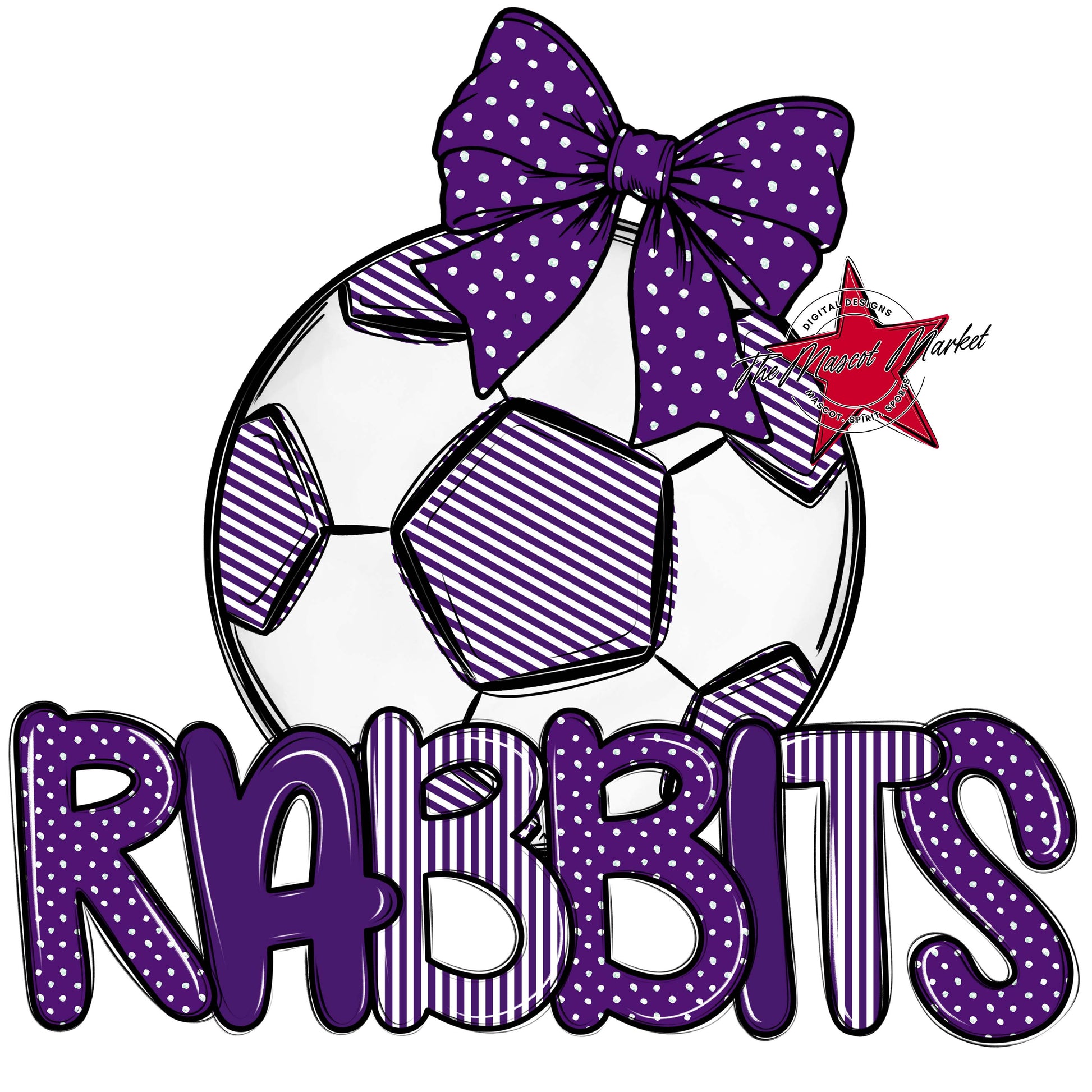 Rabbits Soccer Spirit Design-Purple