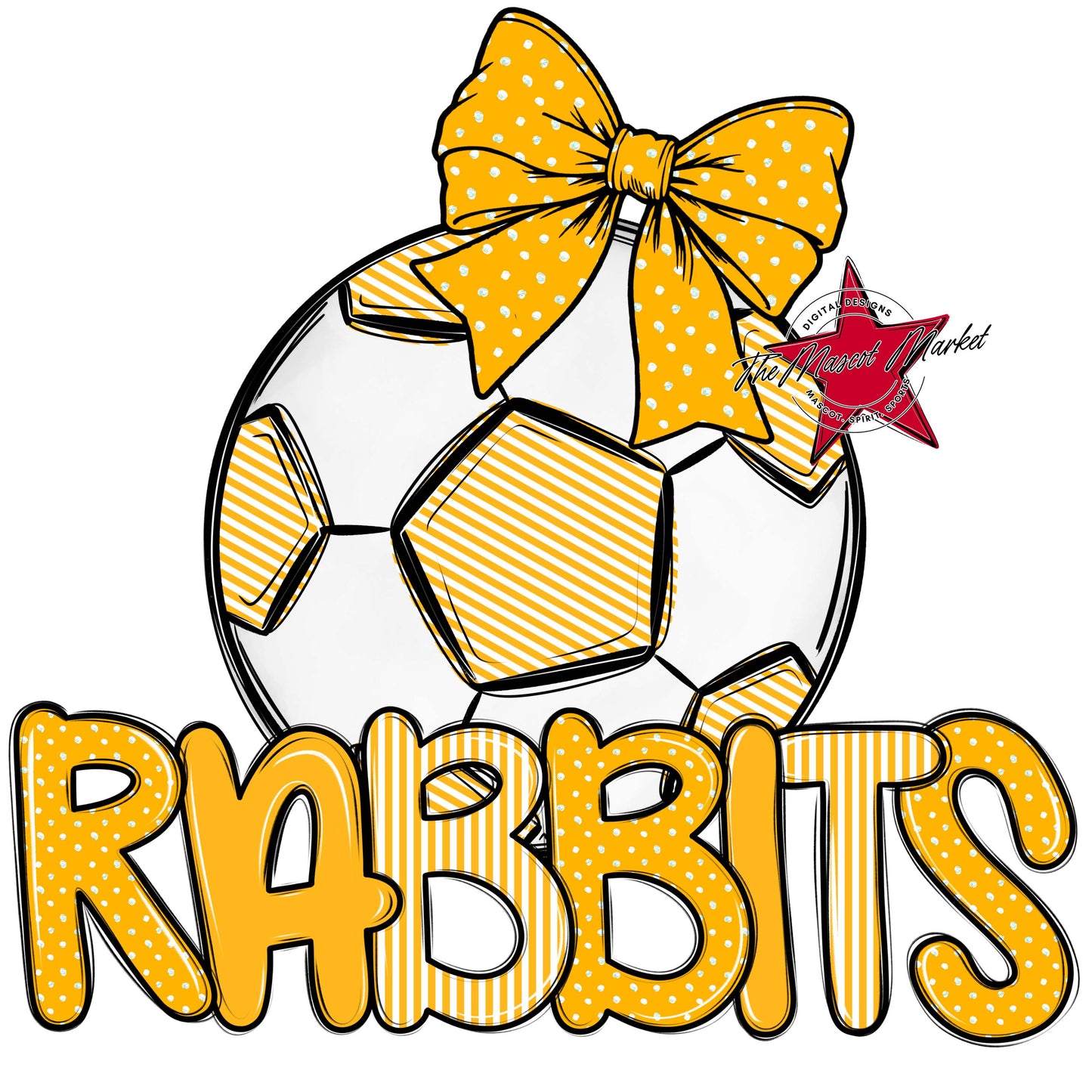 Rabbits Soccer Spirit Design-Yellow