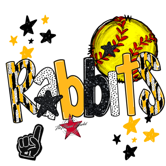 Rabbits Softball Scrape-Yellow