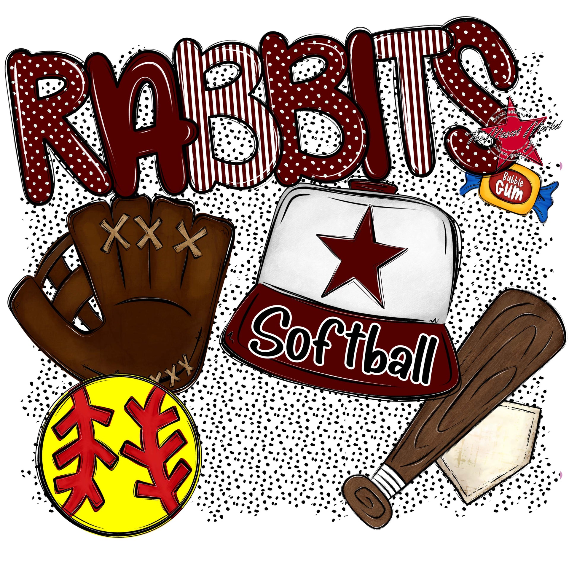 Rabbits Softball Spirit-Maroon