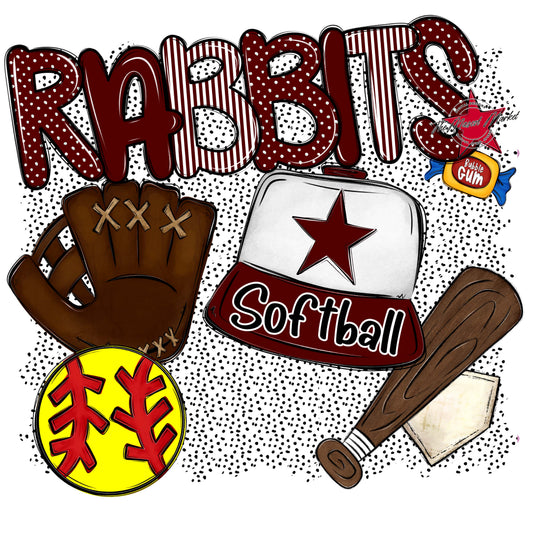 Rabbits Softball Spirit-Maroon