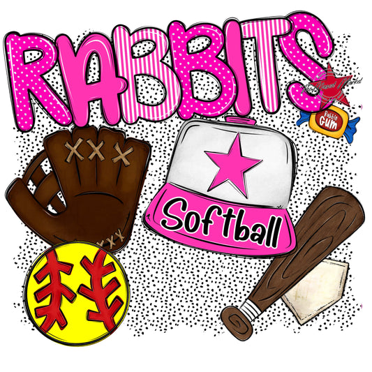 Rabbits Softball Spirit-Pink