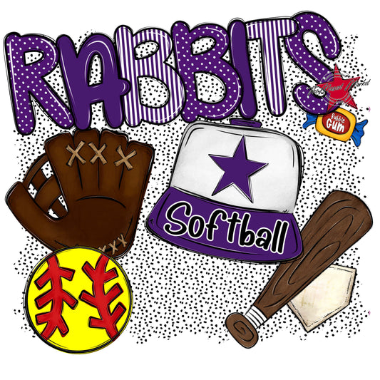 Rabbits Softball Spirit-Purple