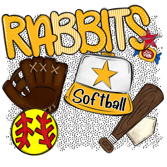 Rabbits Softball Spirit-Yellow