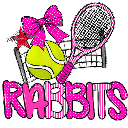 Rabbits Tennis Spirit Design-Pink