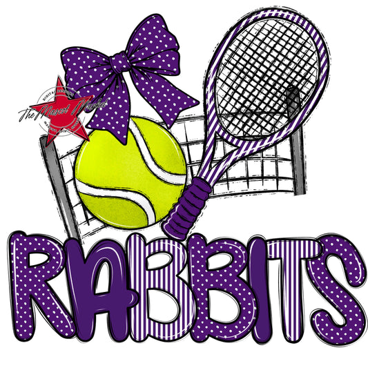 Rabbits Tennis Spirit Design-Purple