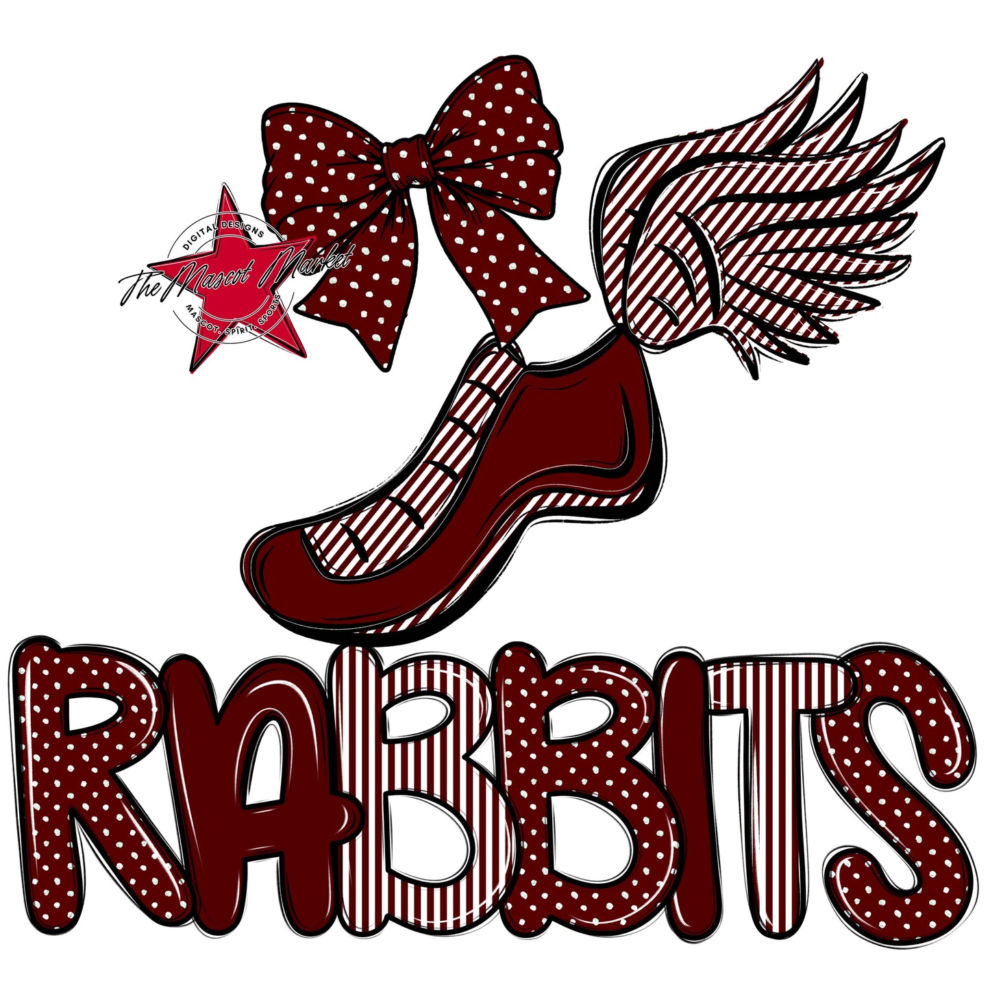 Rabbits Track Spirit Design-Maroon