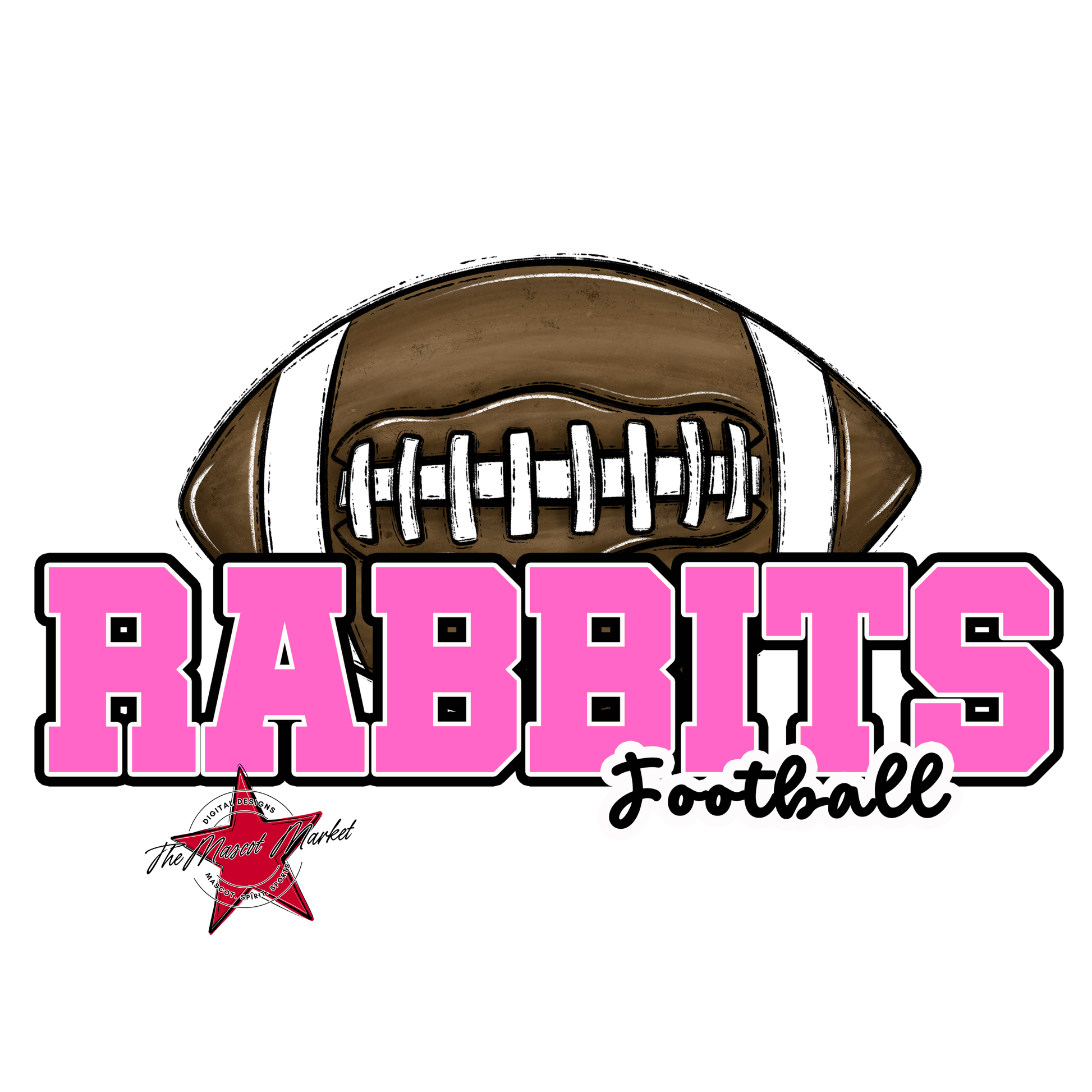 Rabbits Varsity Football-Baby Pink