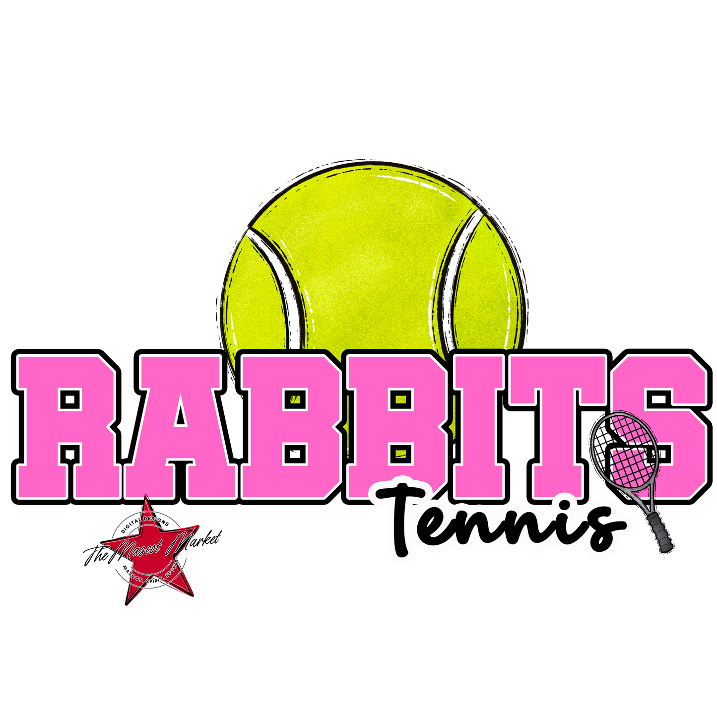 Rabbits Varsity Tennis-Baby Pink
