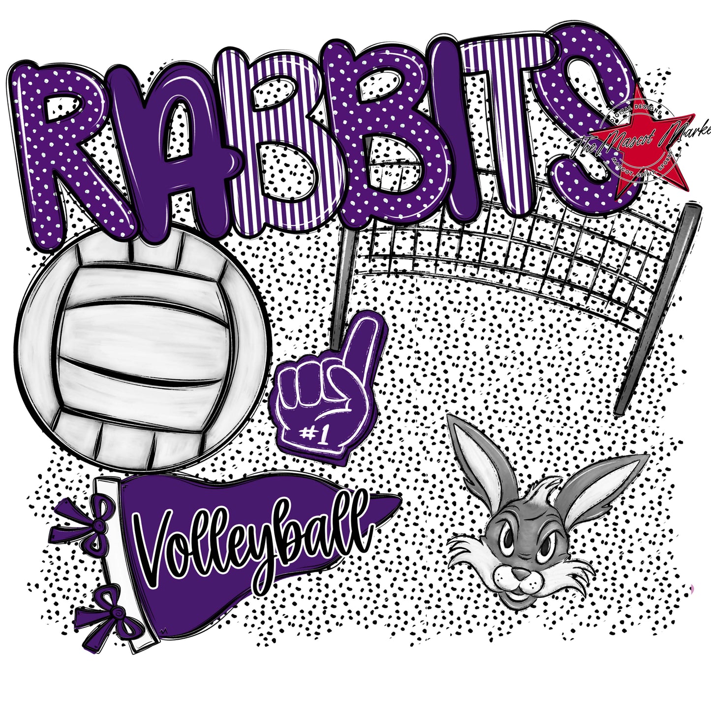 Rabbits Volleyball Spirit-Purple