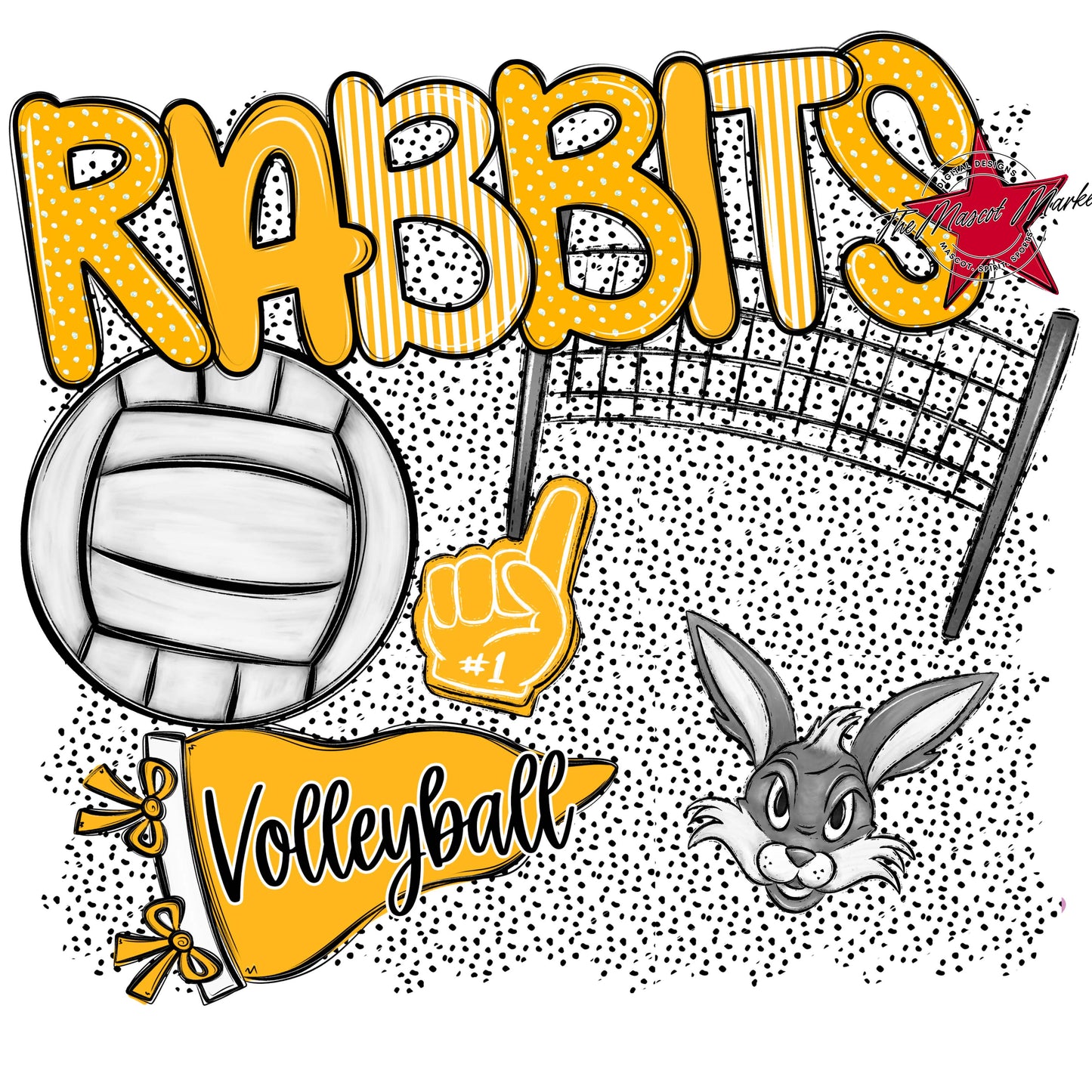 Rabbits Volleyball Spirit-Yellow