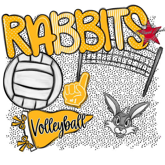 Rabbits Volleyball Spirit-Yellow