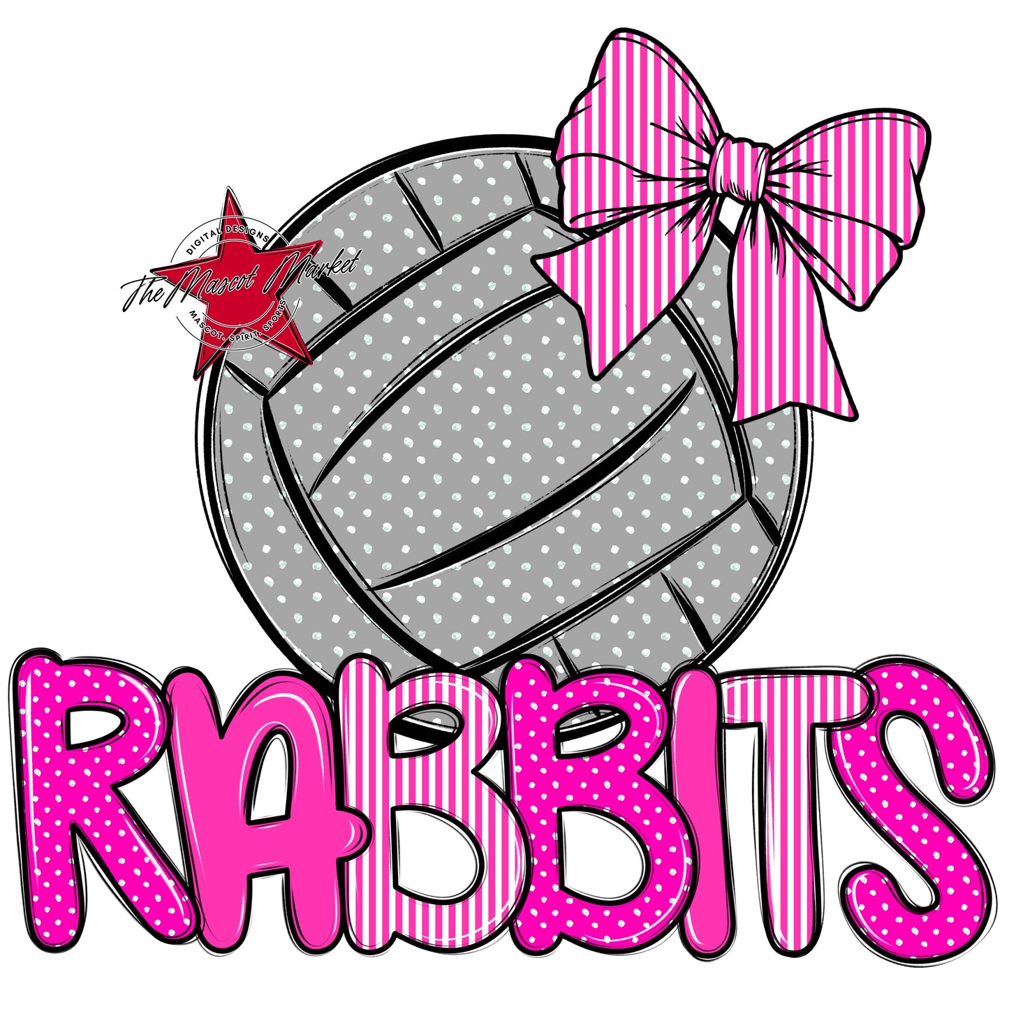 Rabbits Volleyball Spirit Design-Pink