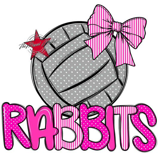 Rabbits Volleyball Spirit Design-Pink