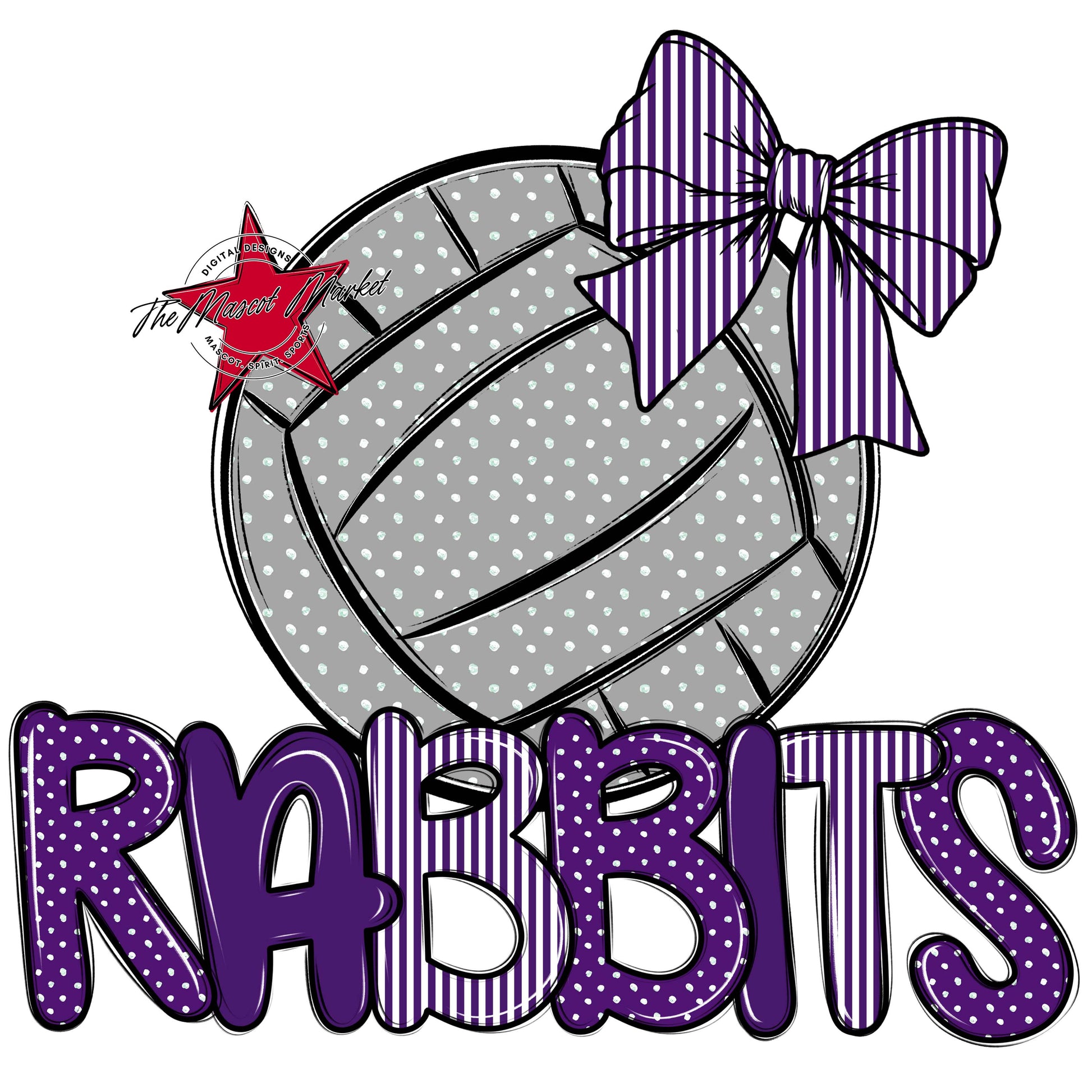 Rabbits Volleyball Spirit Design-Purple