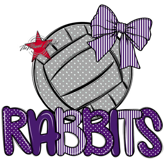 Rabbits Volleyball Spirit Design-Purple
