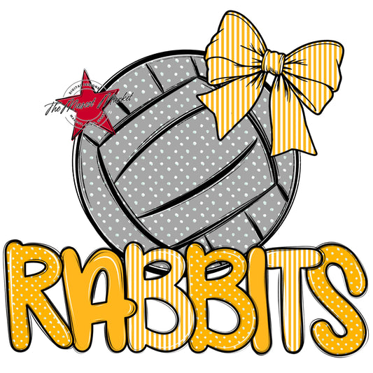Rabbits Volleyball Spirit Design-Yellow