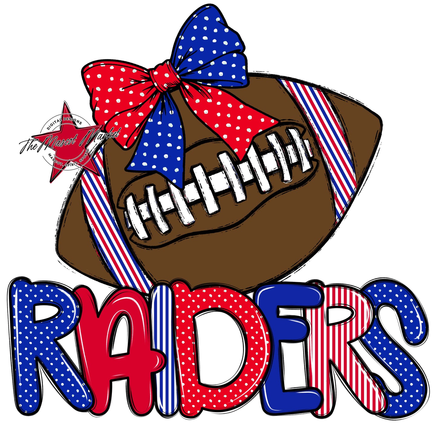 Raiders Football Spirit Design-Royal Blue & Red
