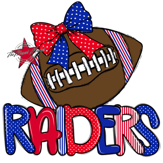 Raiders Football Spirit Design-Royal Blue & Red