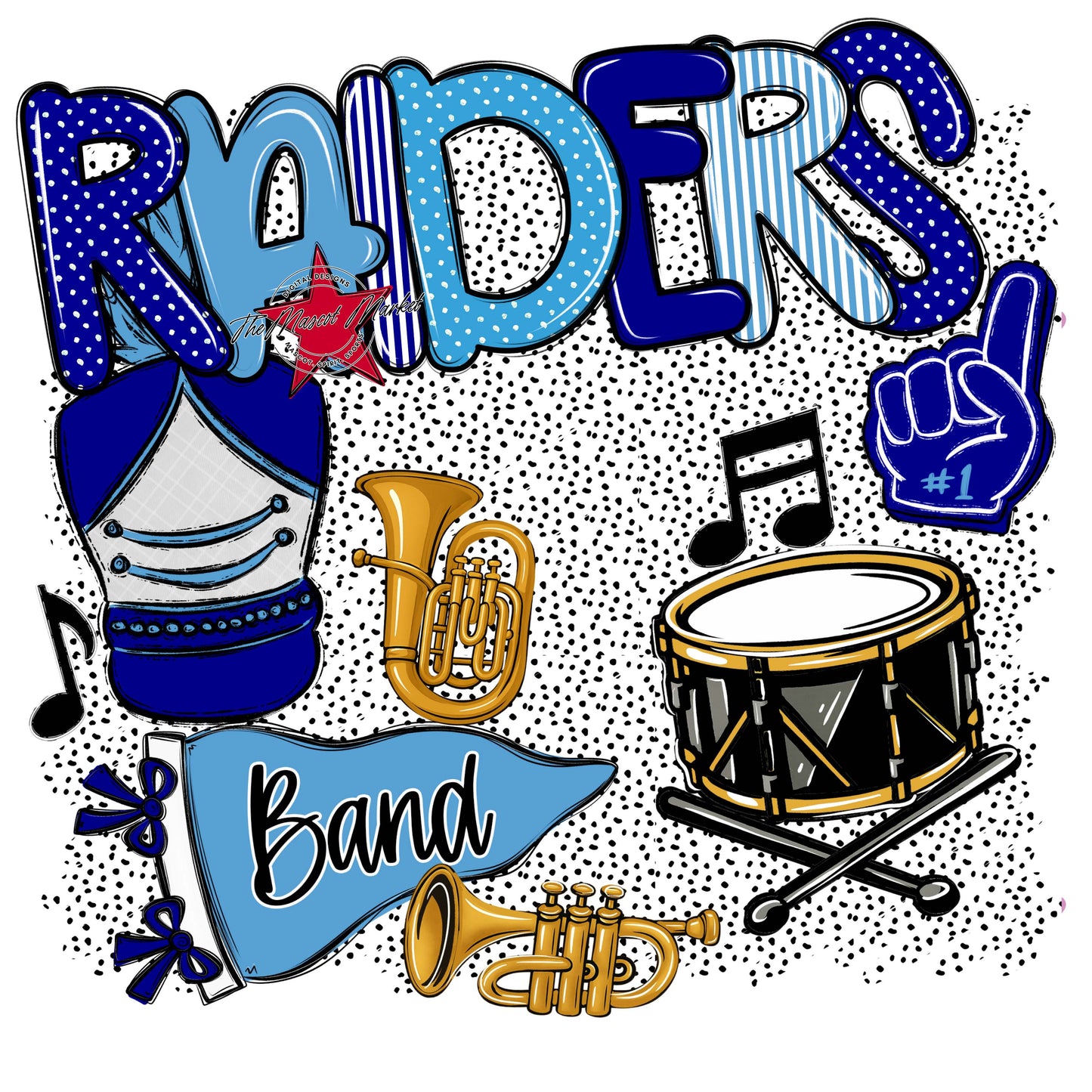 Raiders Band Spirit-Blue & Carolina Blue