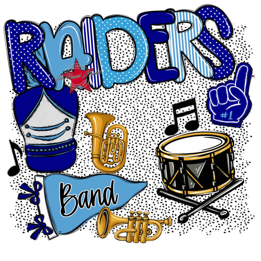 Raiders Band Spirit-Blue & Carolina Blue