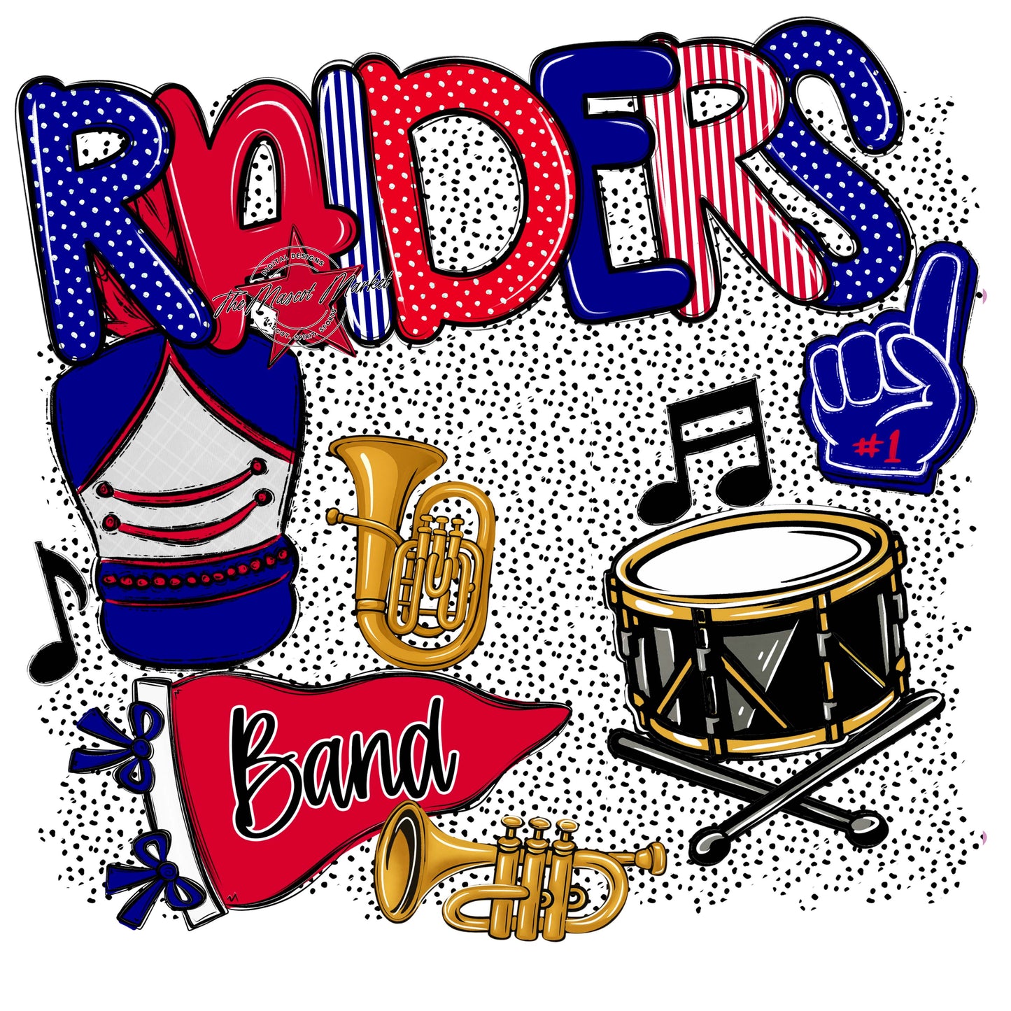 Raiders Band Spirit-Blue & Red