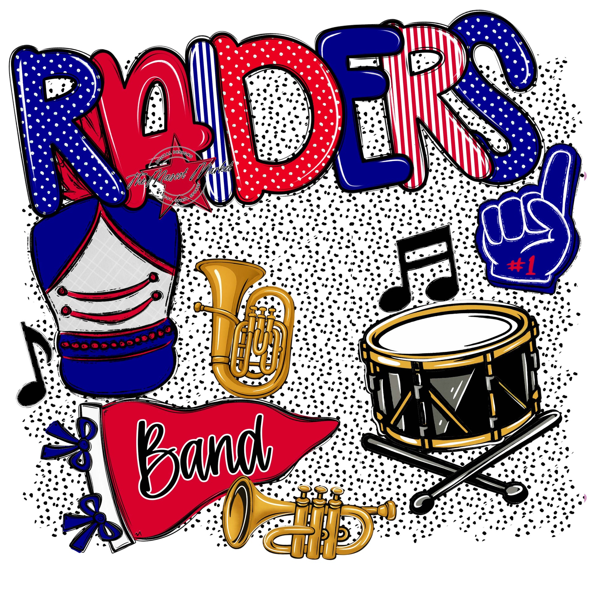 Raiders Band Spirit-Blue & Red