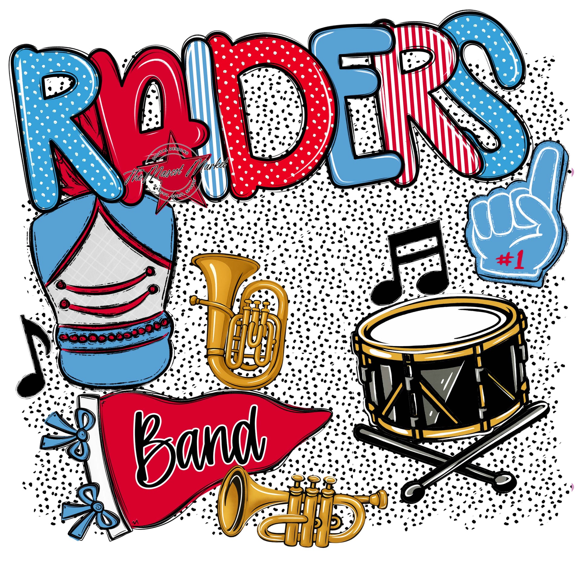 Raiders Band Spirit-Carolina Blue & Red