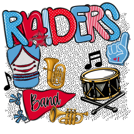 Raiders Band Spirit-Carolina Blue & Red