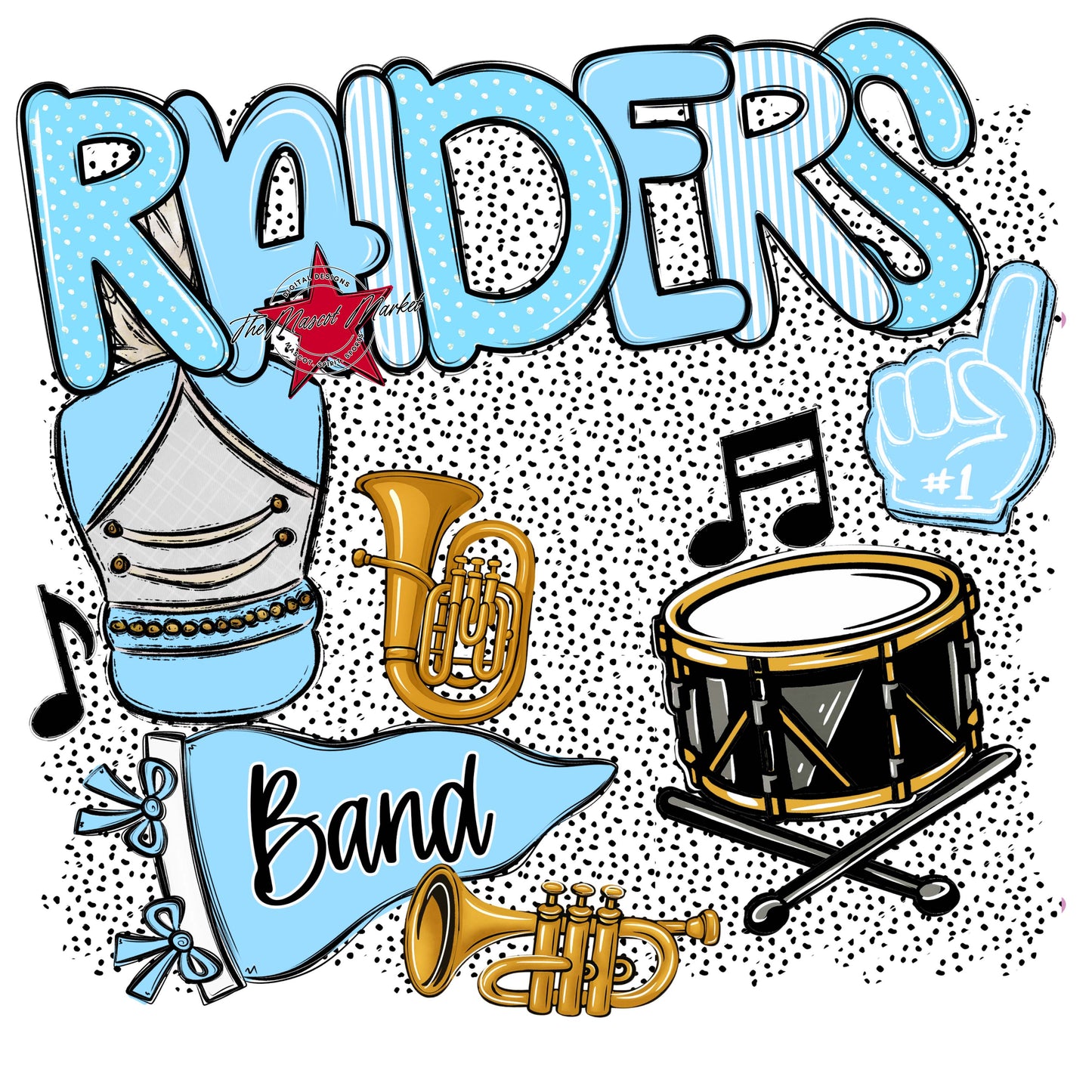 Raiders Band Spirit-Columbia Blue