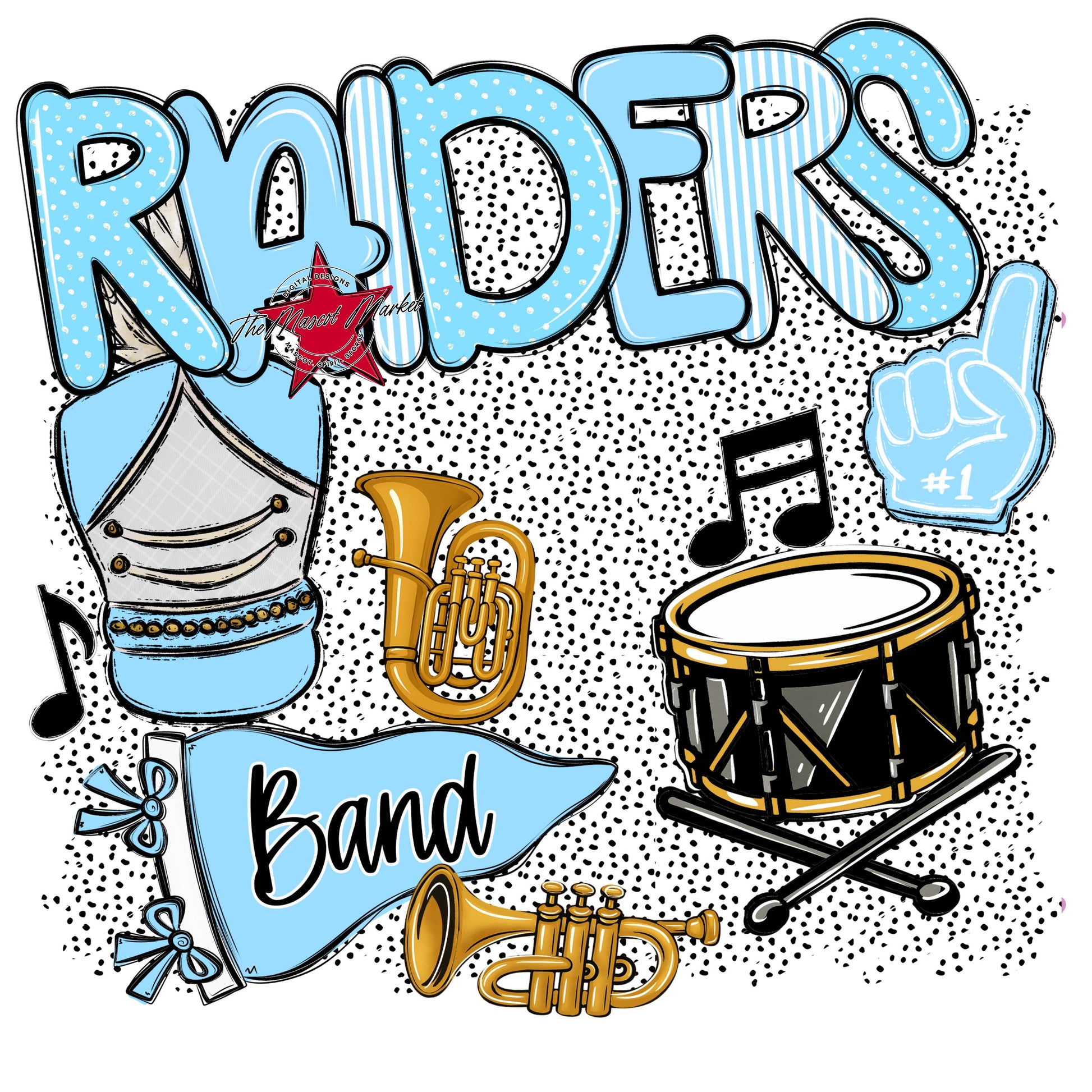 Raiders Band Spirit-Columbia Blue