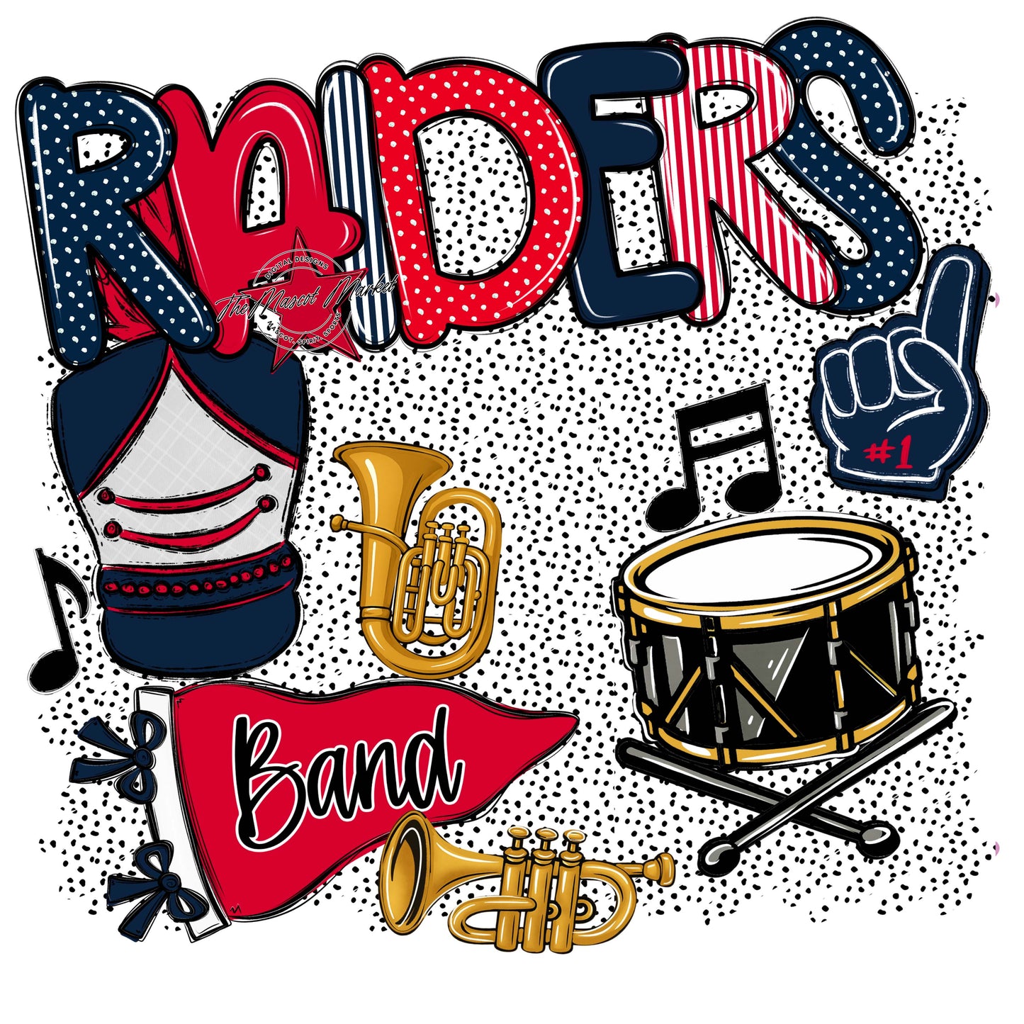 Raiders Band Spirit-Navy & Red