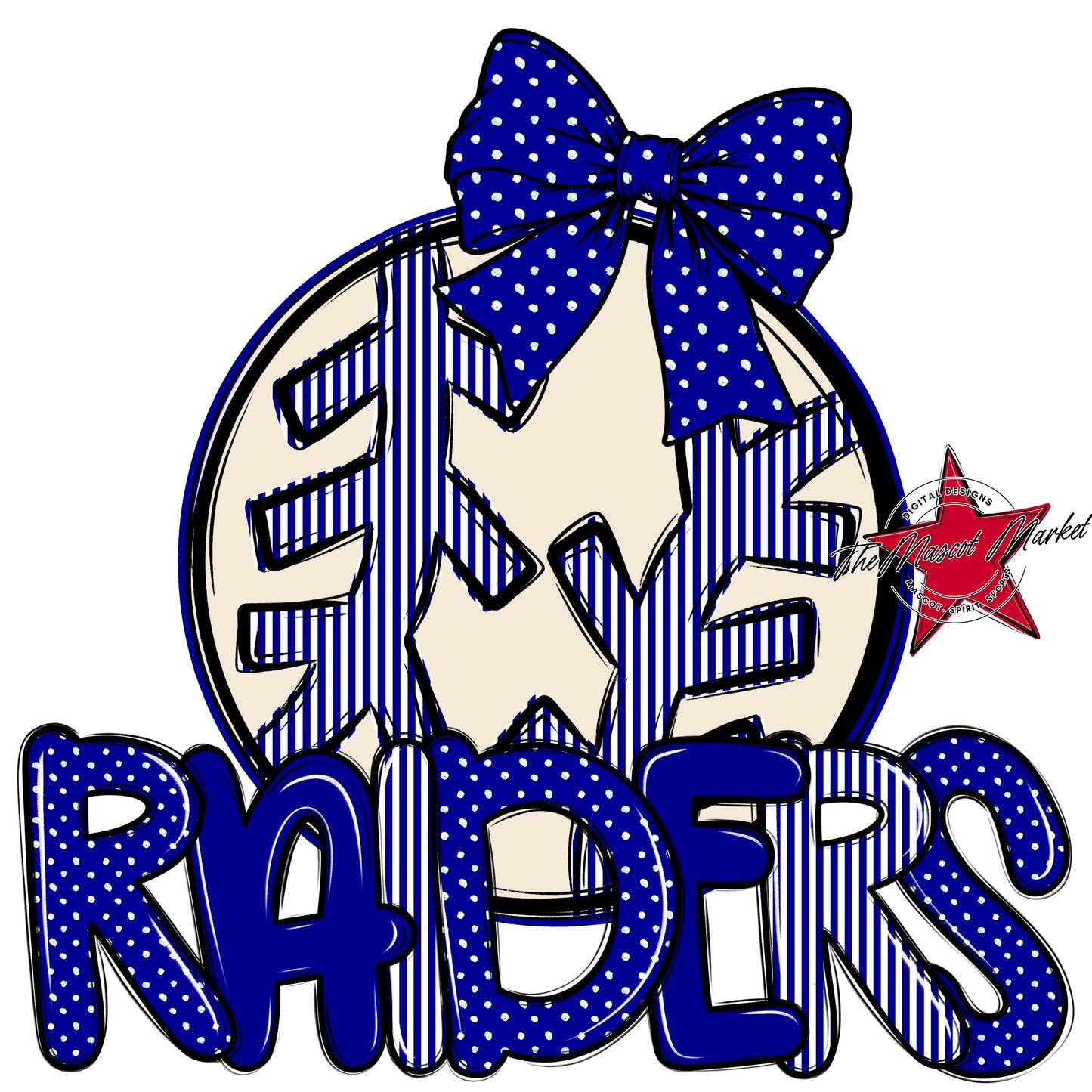 Raiders Baseball-Softball Spirit Design-Blue
