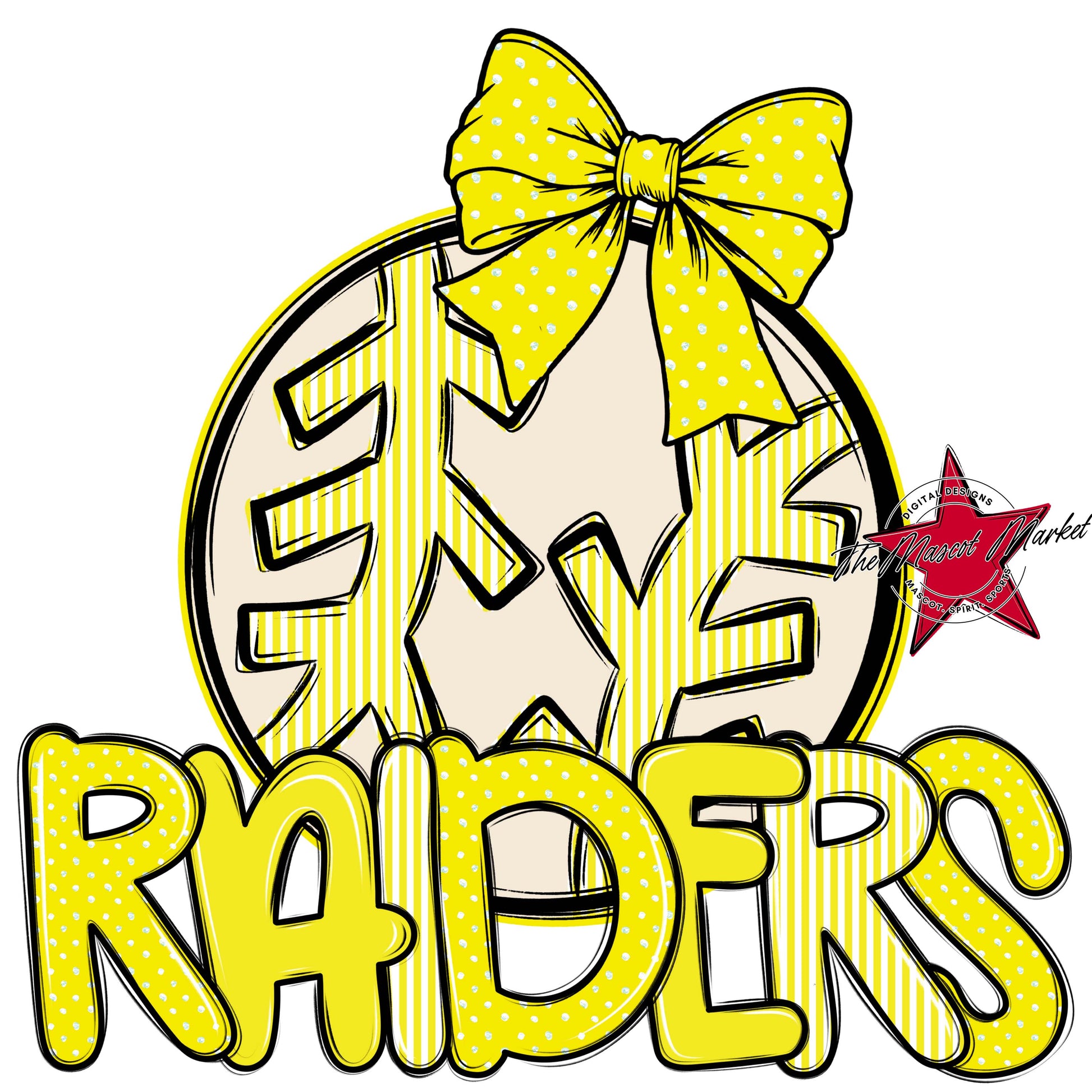 Raiders Baseball-Softball Spirit Design-Bright Yellow