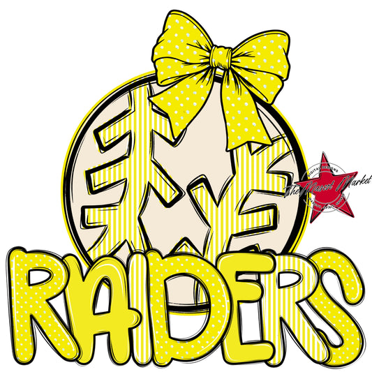 Raiders Baseball-Softball Spirit Design-Bright Yellow