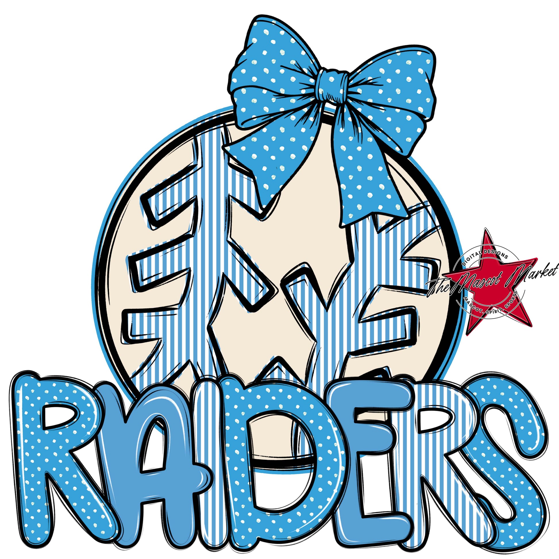 Raiders Baseball-Softball Spirit Design-Carolina Blue