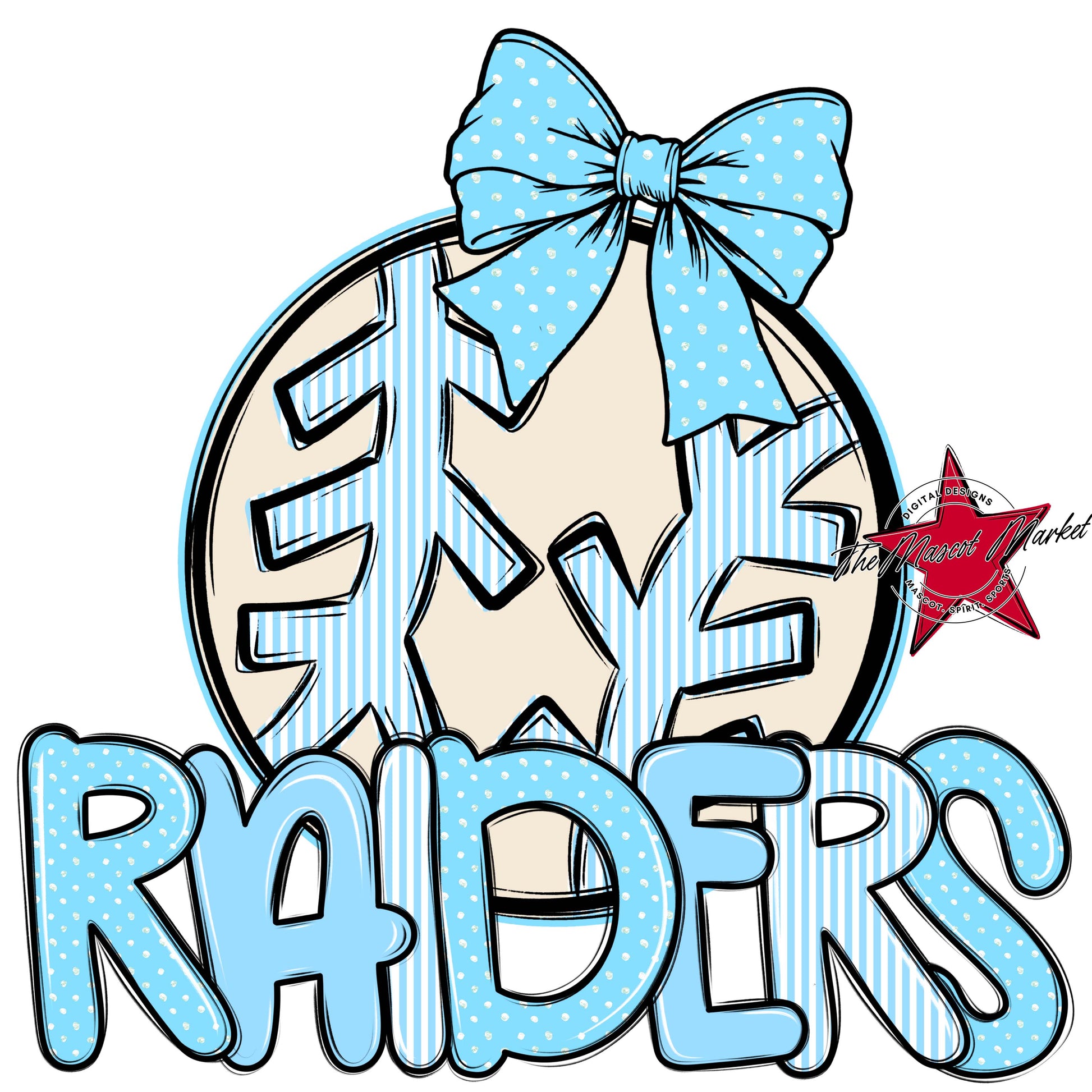 Raiders Baseball-Softball Spirit Design-Columbia Blue