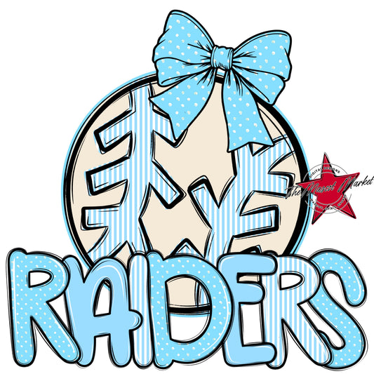 Raiders Baseball-Softball Spirit Design-Columbia Blue