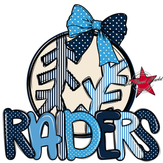 Raiders Baseball-Softball Spirit Design-Navy & Carolina Blue