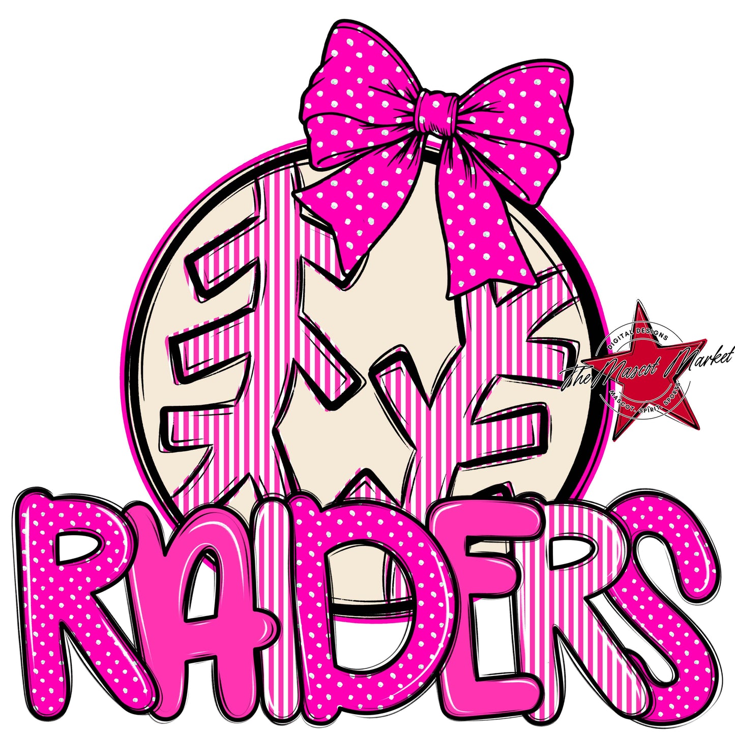 Raiders Baseball-Softball Spirit Design-Pink