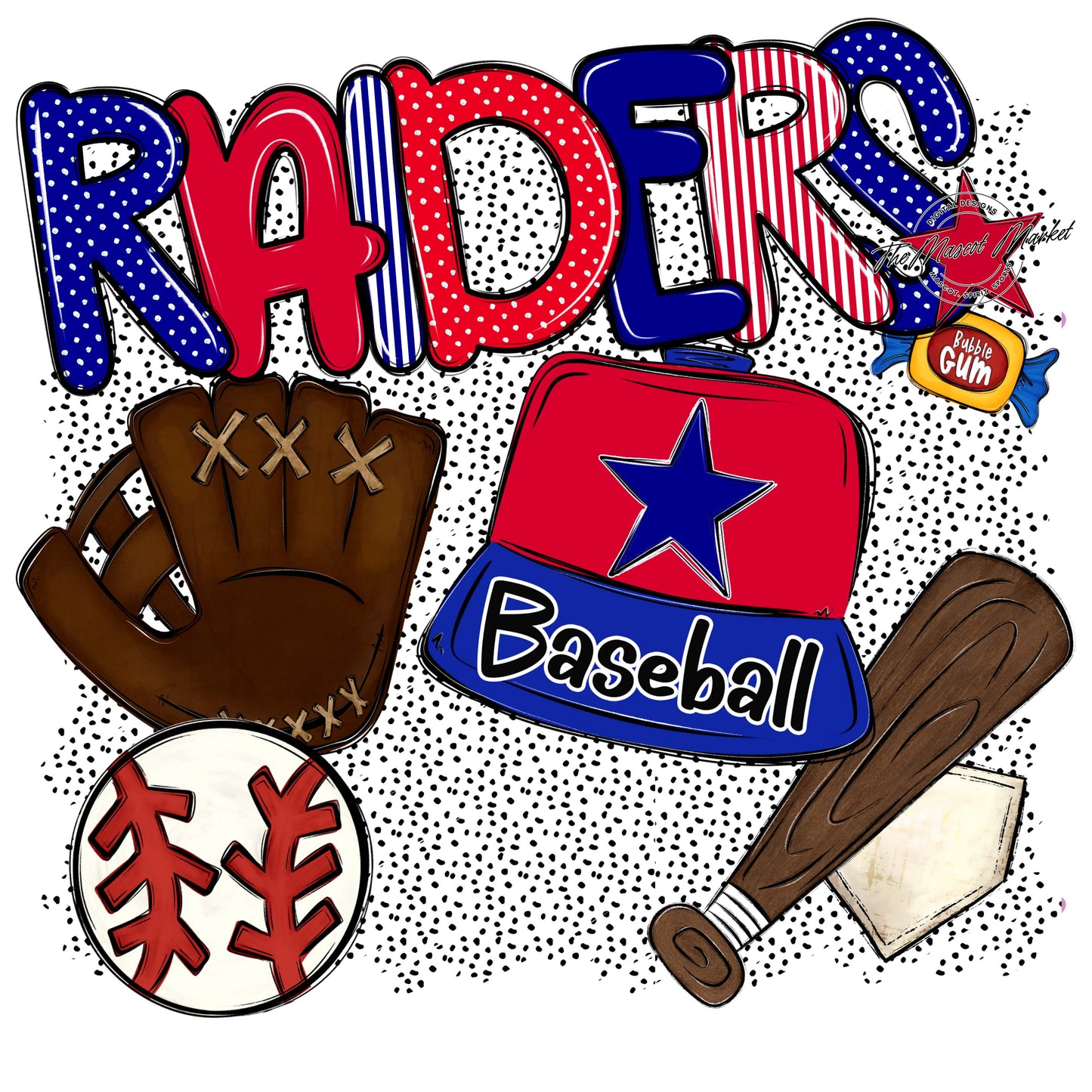 Raiders Baseball Spirit-Blue & Red